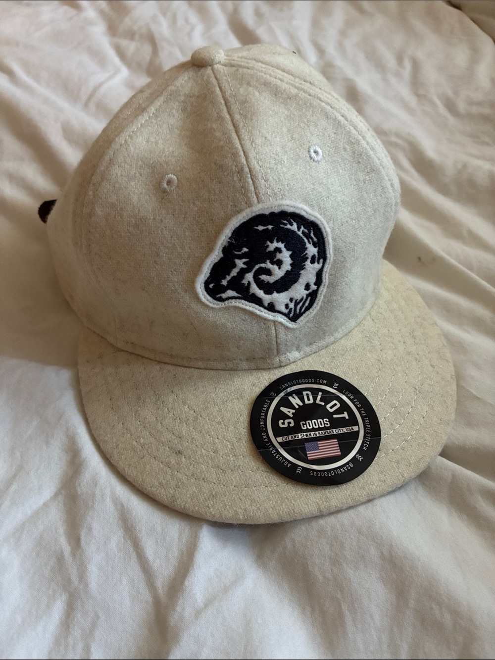 Unisex Cream Wool Blend Hat by Duckworth Wool USA company